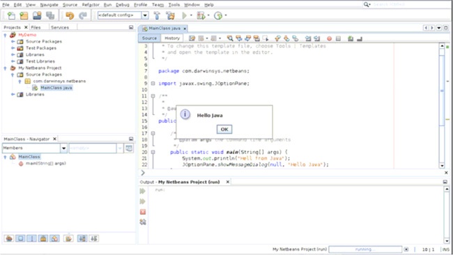 NetBeans — uruchamianie aplikacji