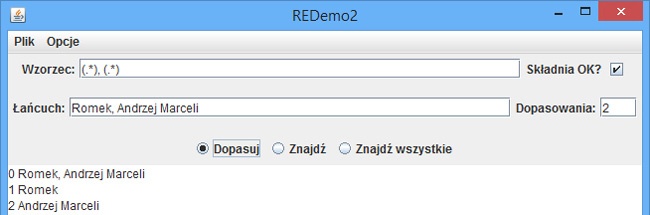 Przykład działania programu REDemo2