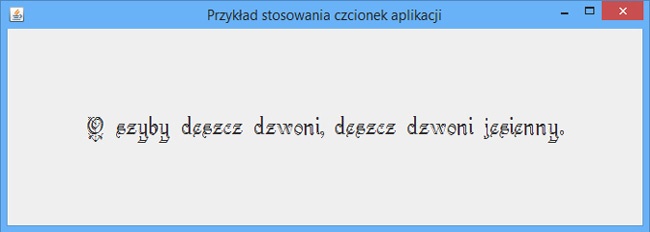 Aplikacja TTFontDemo w działaniu
