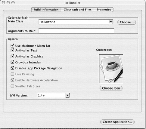 Program Mac OS Jar Bundler (system OS X 10.3.2)