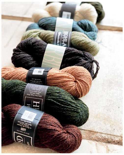 Harrisville Designs Highland is a 100 percent wool yarn that punches beautifully.