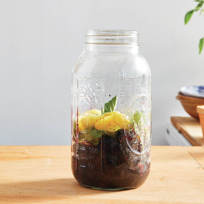 The fresh ingredients in a jar.