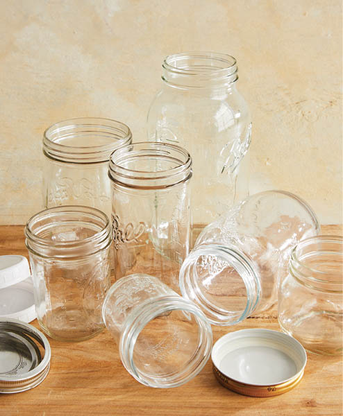 A variety of glass jars.