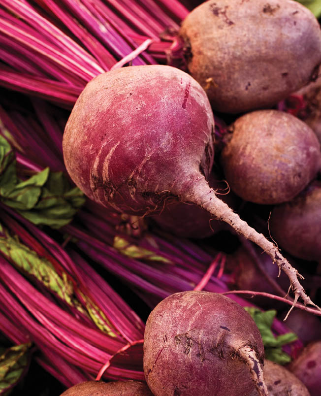 Freshly picked beets.