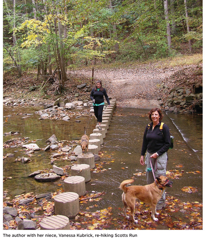 The author with her niece, Vanessa Kubrick, re-hiking Scotts Run