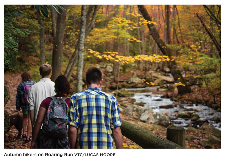 Autumn hikers on Roaring Run vtc/lucas MOORE