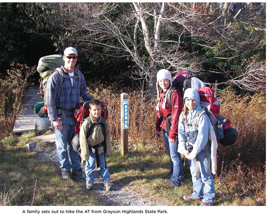 A family sets out to hike the AT from Grayson Highlands State Park.