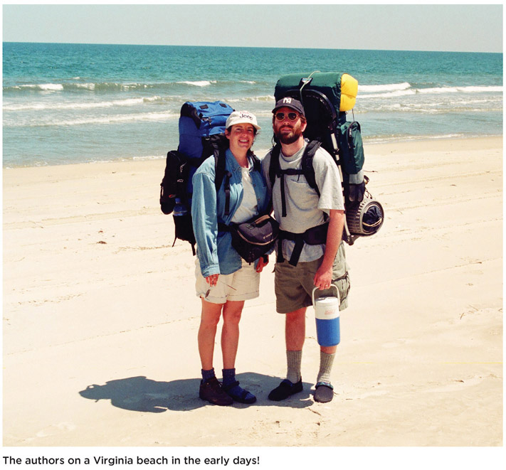 The authors on a Virginia beach in the early days!