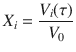 
$$\displaystyle{ X_{i} = \frac{V _{i}(\tau )} {V _{0}} }$$
