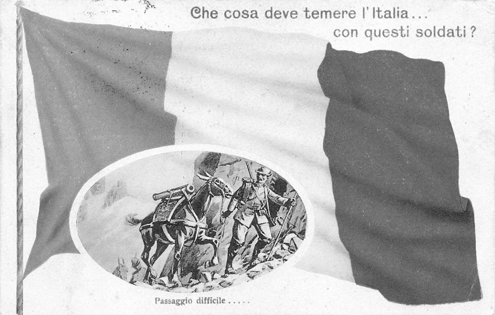 «Che cosa deve temere l’Italia con questi soldati?» Cartolina patriottica.