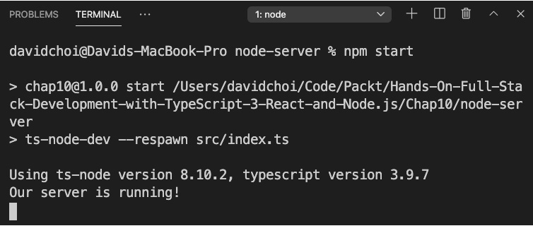 Figure 10.1 – First server run
