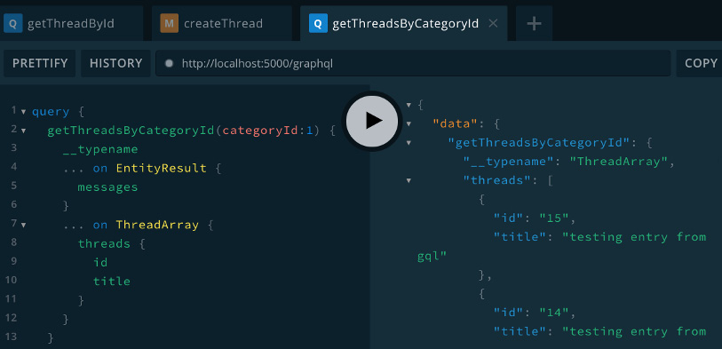 Figure 15.3 – The getThreadsByCategoryId function
