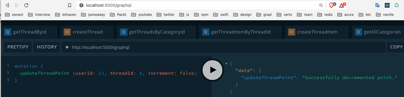 Figure 15.4 – Run updateThreadPoint
