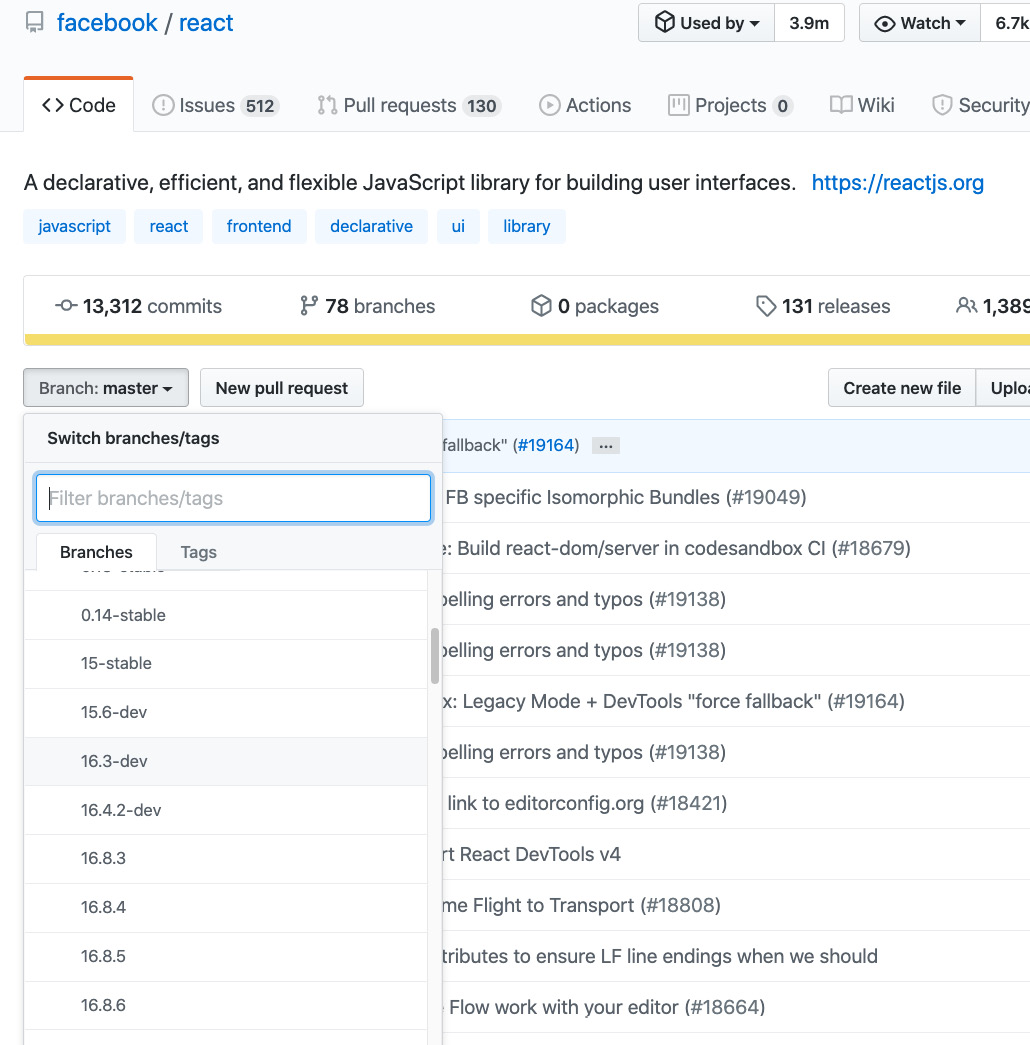 Figure 6.6 – React GitHub
