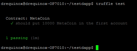 Testing using truffle