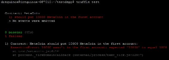 Testing using truffle