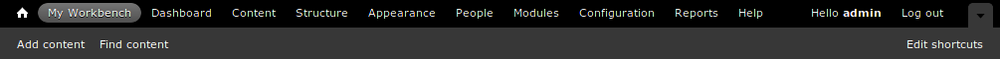 My Workbench is always accessible through the administrative toolbar