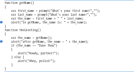 Using alert() to print out variables