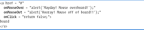 onMouseOut, onMouseOver, and onClick in the same link