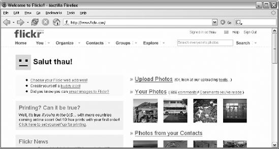 Flickr user home page