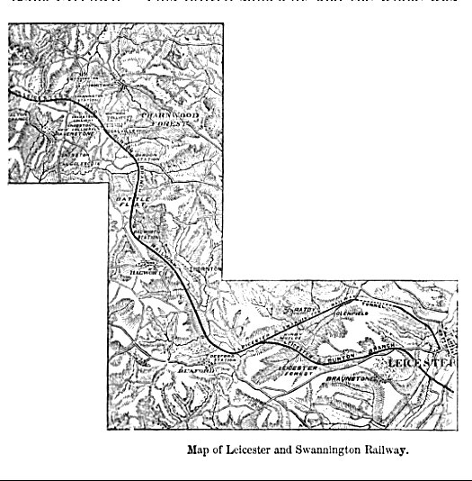 Map of Leicester and Swannington Railway