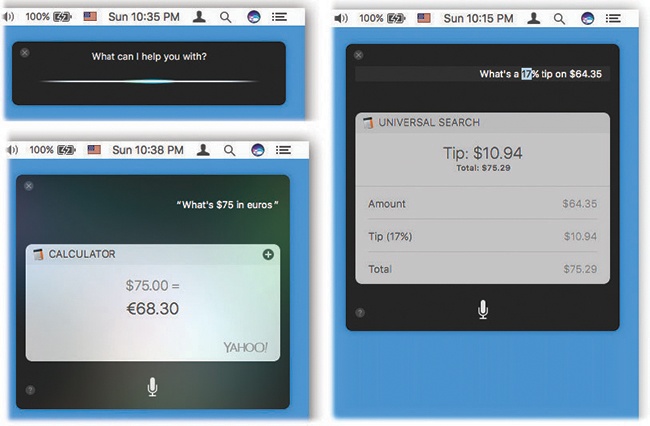 Top left: Siri’s listening! Bottom left: Siri’s answering!