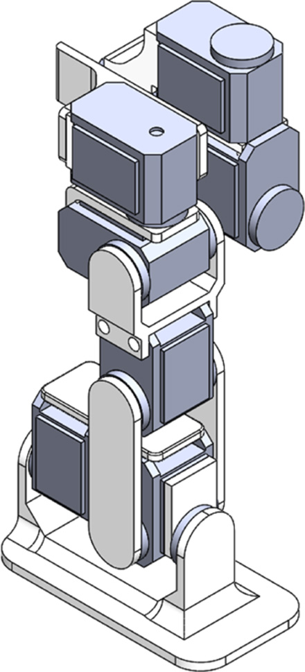 Illustration of leg assembly of the humanoid robot.