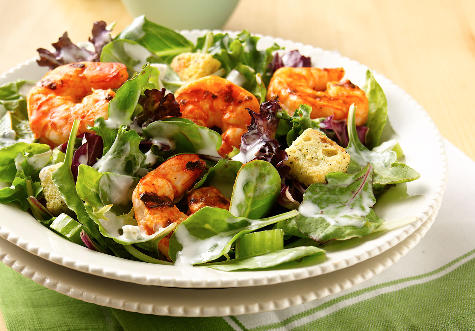 Grilled Buffalo Shrimp Salad