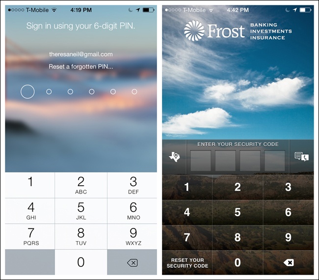 Personal Capital and Frost for iOS require just a password or PIN for Sign In