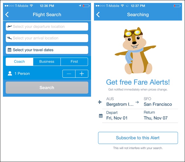 Hipmunk for iOS: fare alerts add money-saving utility to saved searches