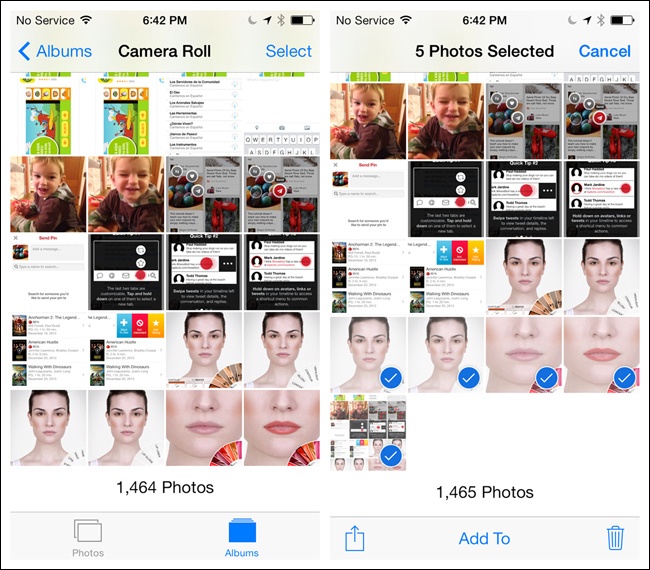 Photos for iOS: Contextual Tools enable Bulk Actions for all selected items