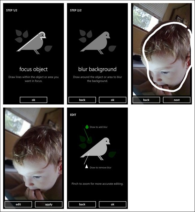 Creative Studio for Windows Phone offers contextual help when and where the user needs it