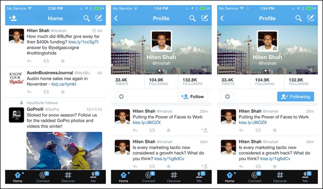 Twitter for iOS: the Following flow lets you see what else a user has shared