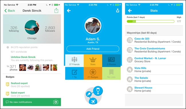 Foodspotting and Foursquare for iOS: statistics communicate engagement and reach