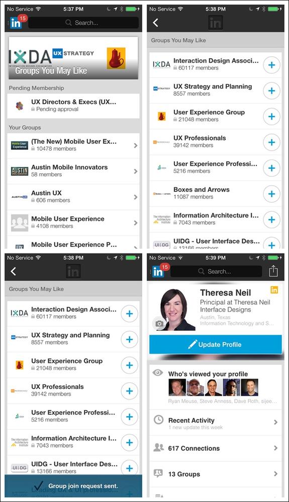 LinkedIn for iOS: a more formal process for joining Groups