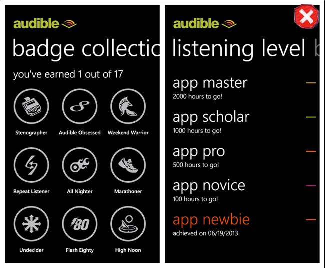 Audible for Windows Phone: a newbie despite long-term loyalty