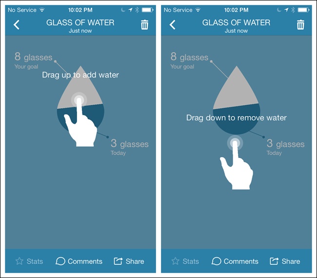 Argus for iOS: tapping the water droplet reveals Contextual Help ()