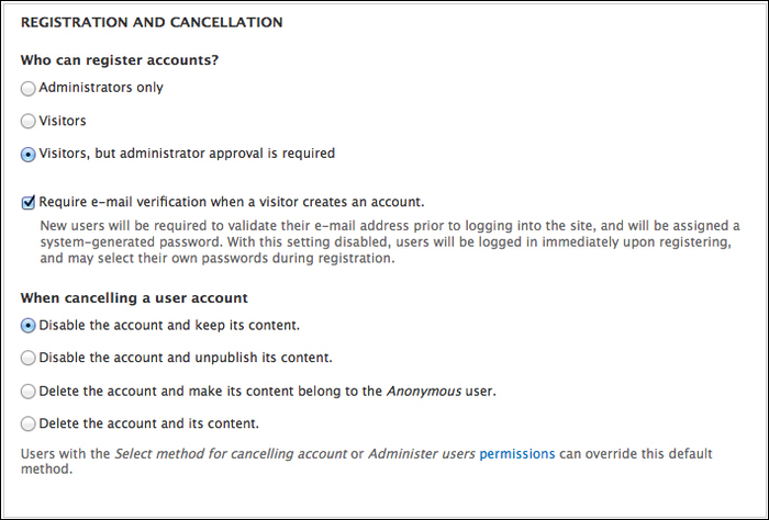 The REGISTRATION AND CANCELLATION section