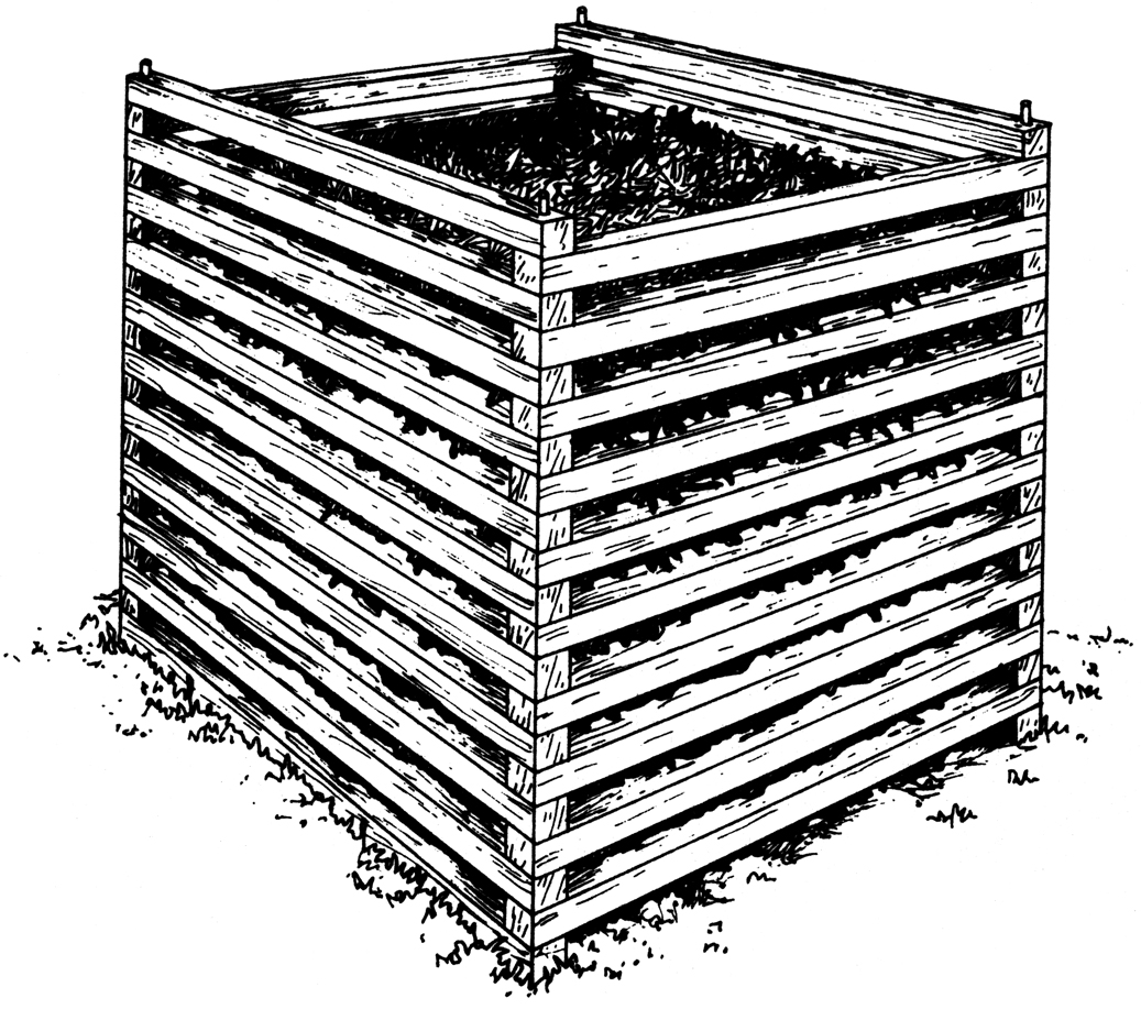 The Lehigh bin uses alternating 2×4s held together with ⅜-inch rods.