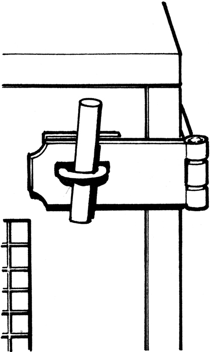 The four side frames are joined at their tops with hasps and easily removed pegs.