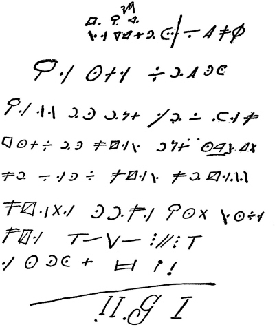 Example of personal cipher turned over to MI-8 by censor