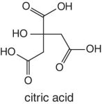 Structural formula of citric acid.