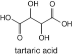 Structural formula of tartaric acid.