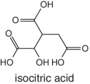 Structural formula of isocitric acid.