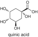 Skeletal formula of qunic acid.