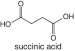 Structural formula of succinic acid.