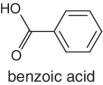 Skeletal formula of benzoic acid.