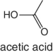 Structural formula of acetic acid.