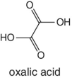 Structural formula of oxalic acid.