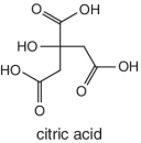 Skeletal formula of citric acid.